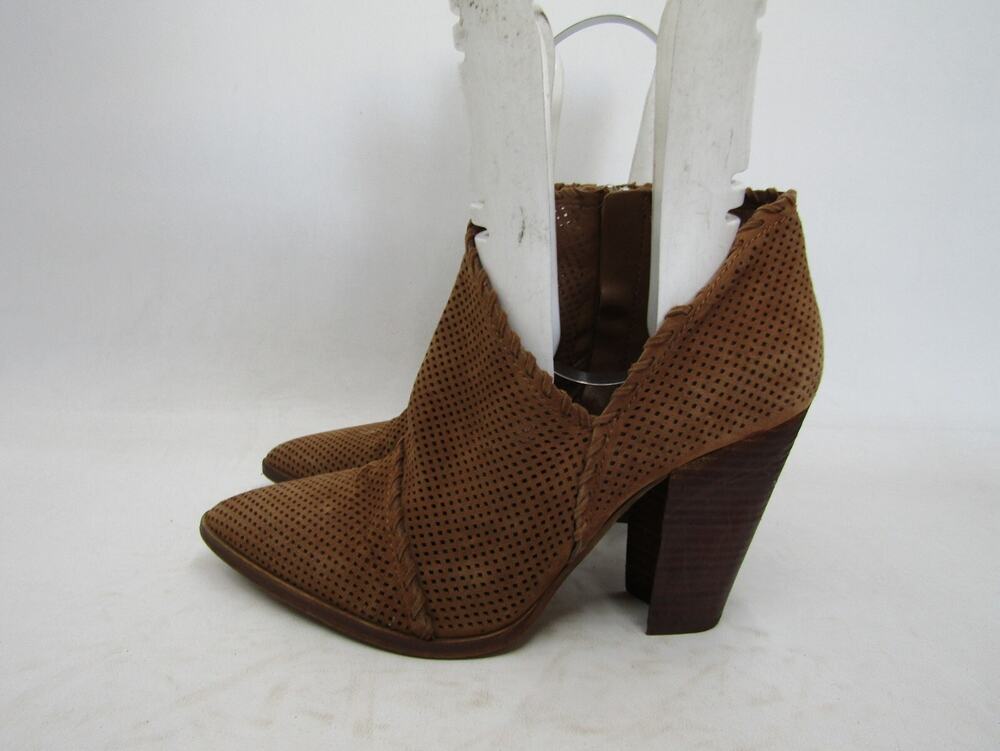 Vince Camuto Women Sz 9.5 M Brown Suede Zip Ankle Fashion Boots Bootie